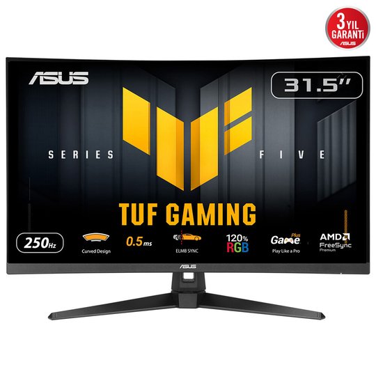 31.5 Asus Tuf Gaming Vg32Vqm5B 250Hz 0.5Ms Monıtor