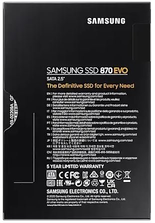 2Tb Samsung 870 Evo 560/530Mb/S Mz-77E2T0Bw Ssd (Resmi Distribütör Garantili)
