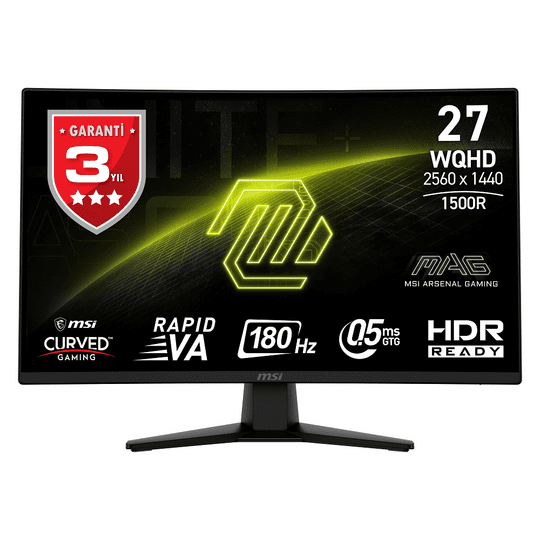 27 Msı Mag 274Cqf Wqhd 180Hz 0.5 Ms Adaptıve Curved Gaming