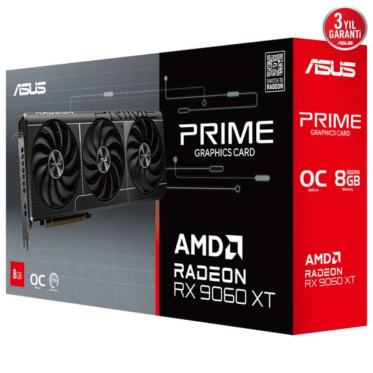 Asus Prıme-Rx9060Xt-O8G 128Bıt 8G Vga