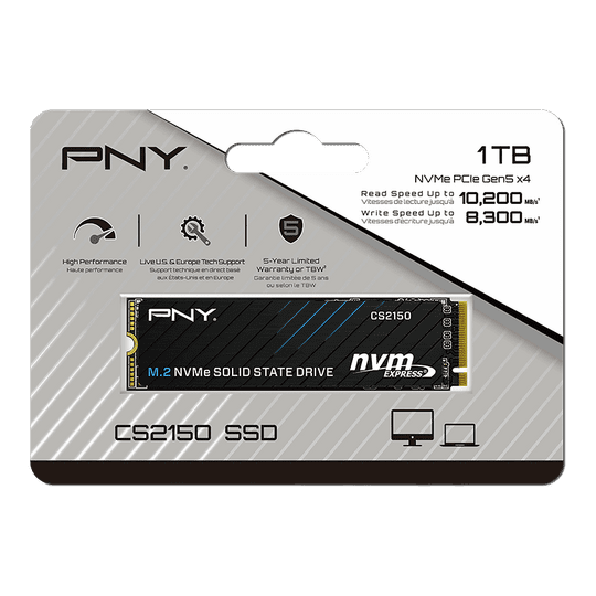 Pny Cs2150 1Tb 10200/8300 Mb/S M.2 Nvme Ssd (M280Cs2150-1Tb-Tb)