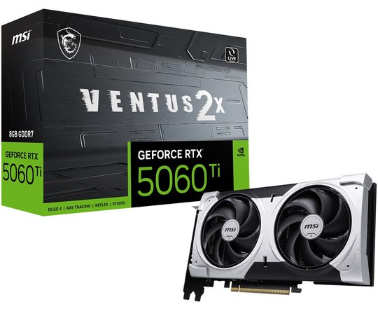 Msı Geforce Rtx 5060 Tı 8G Ventus 2X Oc Plus 8Gb Gddr7 128B Dx12 Pcıe 5.0 X16 (3Xdp 1Xhdmı)