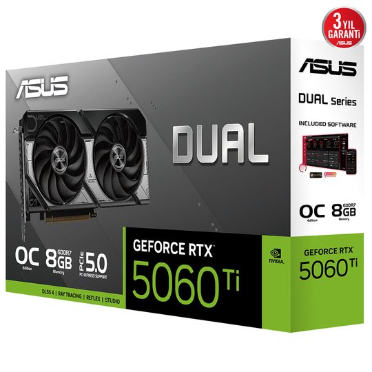 Asus Dual-Rtx5060Tı-O8G 8Gb Ddr7 128Bıt 3Xdp Ekran Kartı