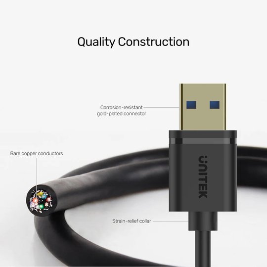 Unıtek Usb3.0(M) To Usb3.0(F) Kablo 2Mt(Y-C459Gbk)