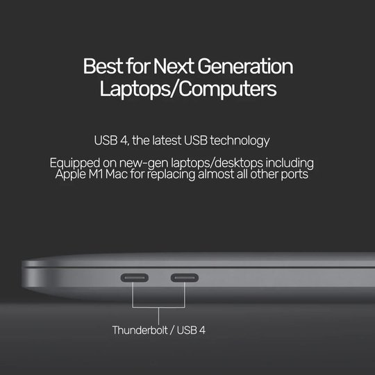 Unıtek Usb4 Thunderbolt Kablo 0.8Mt(C14100Bk-0.8M)