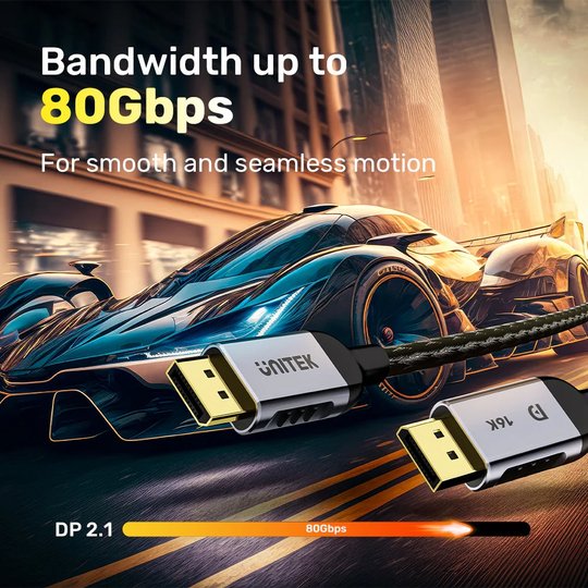 Unıtek Dısplay Port 2.1 Kablo 1.5Mt (C1626Gy-1.5M)