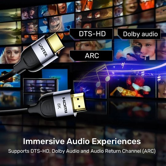 Unıtek Hdmı2.1 Kablo 5Mt 8K&60Hz (C11086Gy-5M)