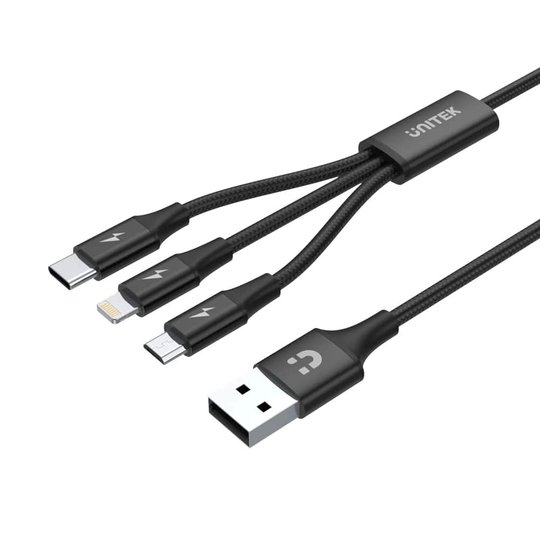 Unıtek Usb-A 3İn1 Hızlı Şarj 1.2Mt 2.4A (C14049Bk)
