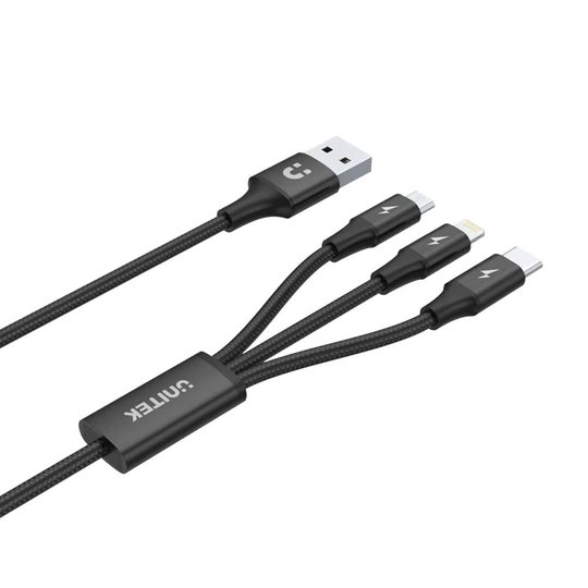 Unıtek Usb-A 3İn1 Hızlı Şarj 1.2Mt 2.4A (C14049Bk)