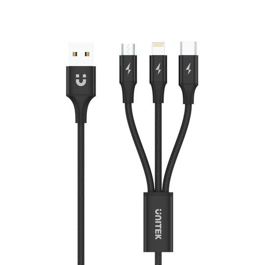 Unıtek Usb-A 3İn1 Hızlı Şarj 1.2Mt 2.4A (C14049Bk)