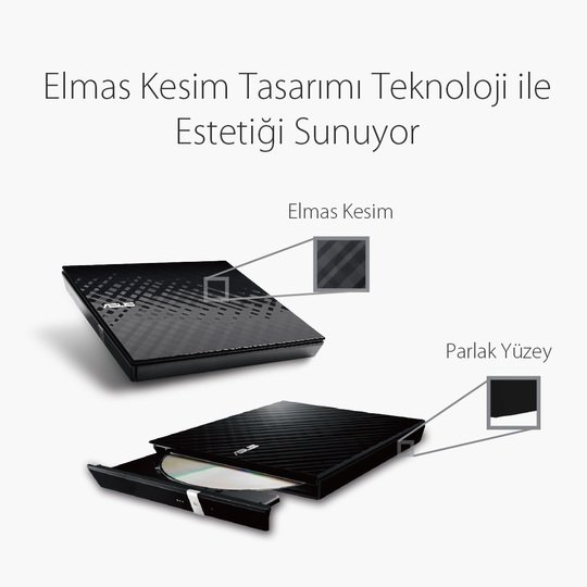 Asus Dvd Sdrw-08D2S-U Lıte Slım Usb 2.0 Siyah