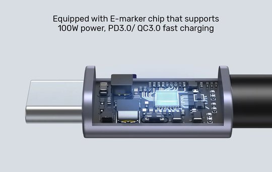 Unıtek Type-C Hızlı Şarj 90D 3Mt 100W(C14123Bk-3M)
