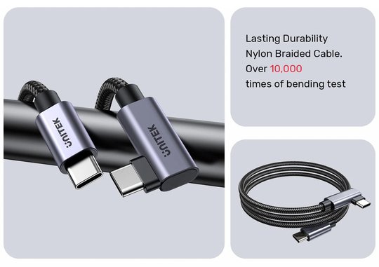 Unıtek Type-C Hızlı Şarj 90D 3Mt 100W(C14123Bk-3M)