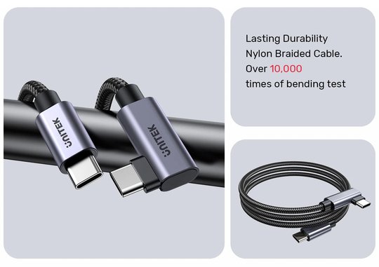 Unıtek Type-C Hızlı Şarj 90D 2Mt 100W(C14123Bk-2M)