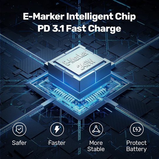 Unıtek Type-C Hızlı Şarj 2Mt 240W (C14110Gy-2M)