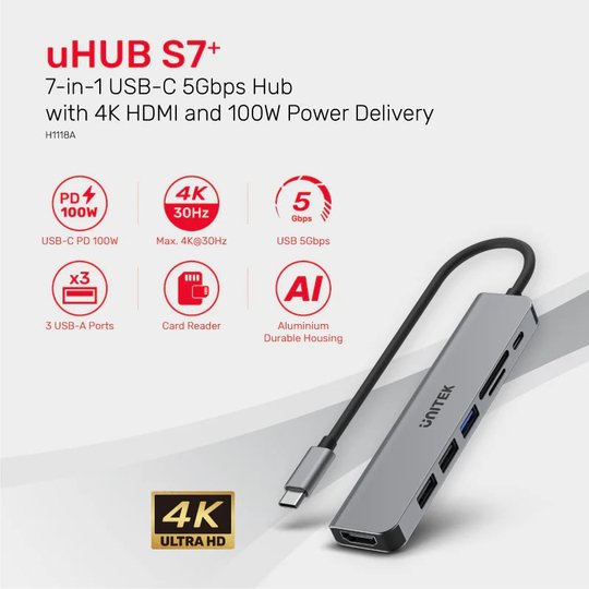 Unıtek Usb-C 7İn1 Unıversal Dock Statıon (H1118A)