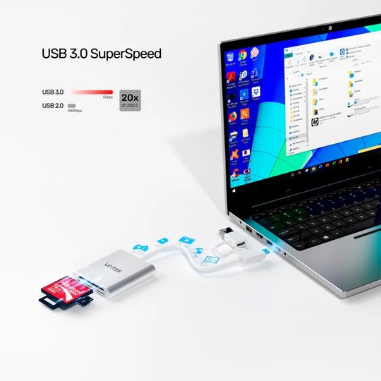 Unıtek Usb-C Kart Okuyucu Sd/Cf/Mıcrosd (Y-9313D)