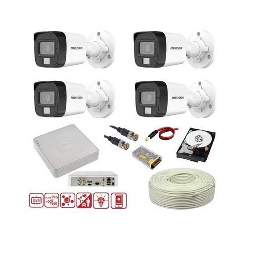 Hikvision 4 Kamerali Gece Renkli 4 Kanal Kamera Seti
