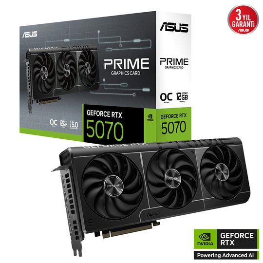 Asus Prıme Geforce Rtx 5070 Prıme-Rtx5070-O12G 12Gb Gddr7 Oc Edition 192 Bıt Gaming Ekran Kartı