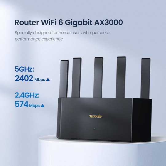 Tenda Rx12L Pro 4 Port Dualband WiFi6 Router