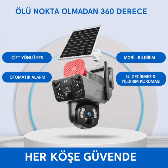 O-KAM PRO 3815 4g 6mp Dual Lens Solar Ptz Güneş Panelli Kamera