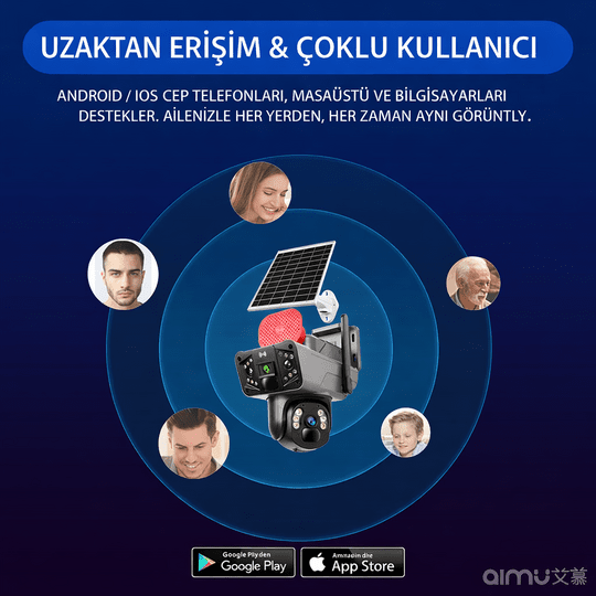 O-KAM PRO 3815 4g 6mp Dual Lens Solar Ptz Güneş Panelli Kamera