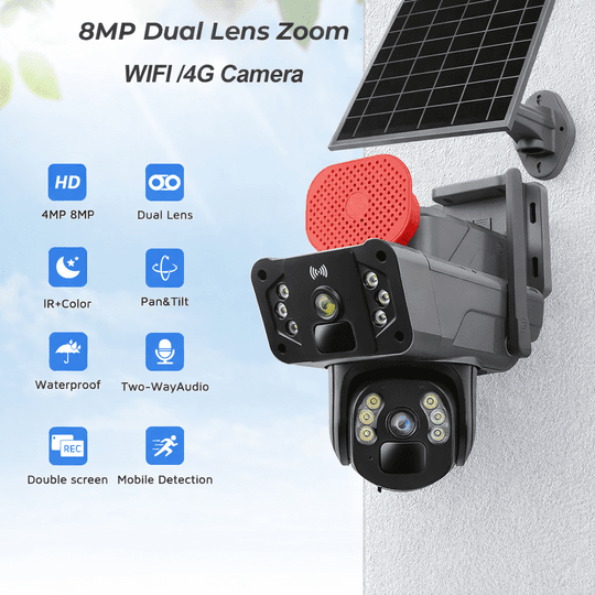 O-KAM PRO 3815 4g 6mp Dual Lens Solar Ptz Güneş Panelli Kamera