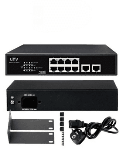 Uniview NSW2010-10T-POE-S-IN 8 Port 10/100 Poe 2 Port 10/100 Ethernet 96W Poe Yönetilemez Switch