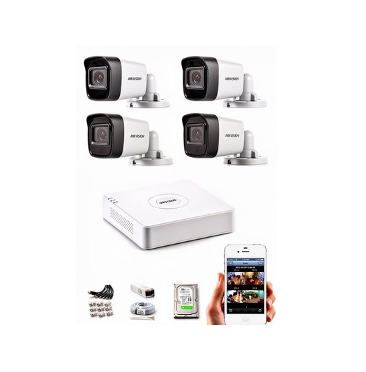 Hikvision Colorvu Gece-karanlıkta Renkli 4 Ahd Kameralı 4 Kanal Kayıt Cihazı Güvenlik Kamera Seti