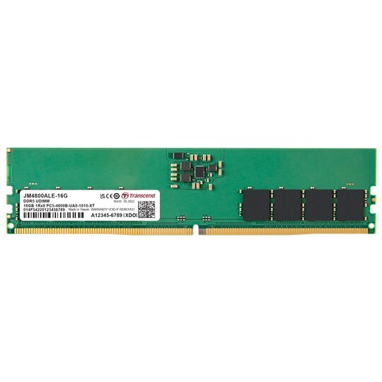 Transcend 16Gb(1X16Gb) 4800Mhz Udımm Ddr5 Cl40 Ram (Jm4800Ale-16G)