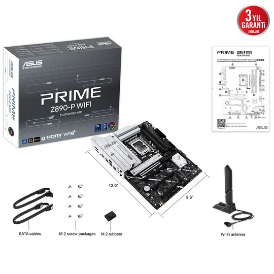 Asus Prıme Z890-P WiFi Ddr5 4Xm2 Usb3.2 Rgb Lan Atx