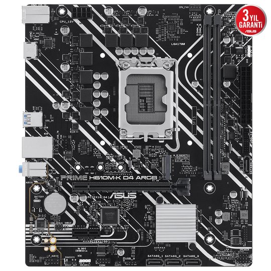 Asus Prıme H610M-K D4 Argb Ddr4 3200Mhz Matx