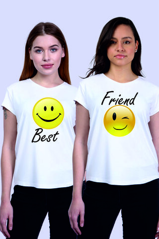 Kadın Bisiklet Yaka Gülen Yüz Best Friends