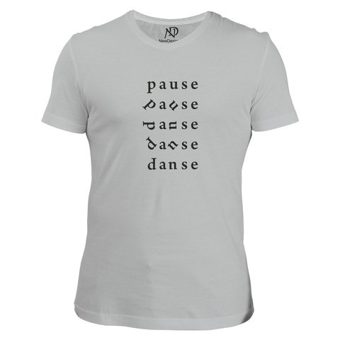 Erkek V Yaka Gri Tshirt Pause Dance