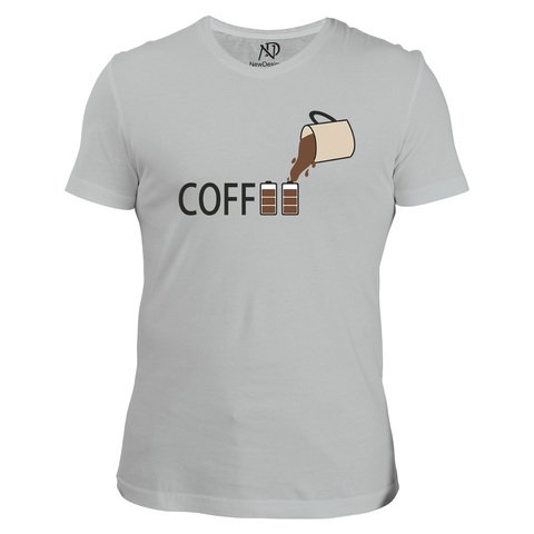 Erkek V Yaka Gri Tshirt Coffee Pil