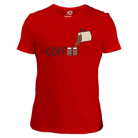 Erkek V Yaka Kırmızı Tshirt Coffee Pil