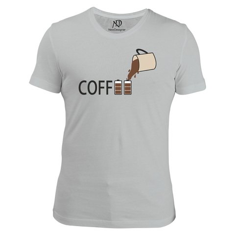 Erkek Bisiklet Yaka Gri Tshirt Coffee Pil