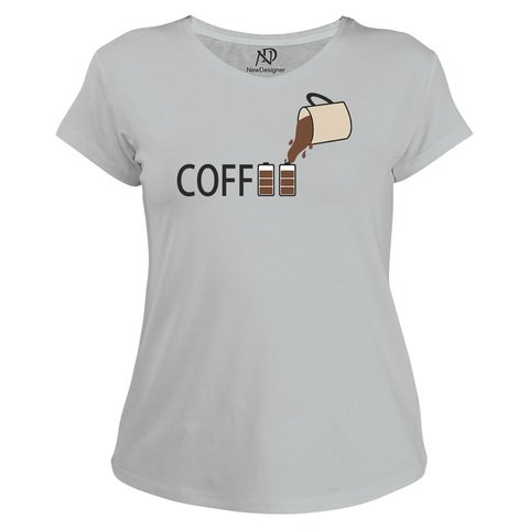 Kadın V Yaka Gri Tshirt Coffee Pil