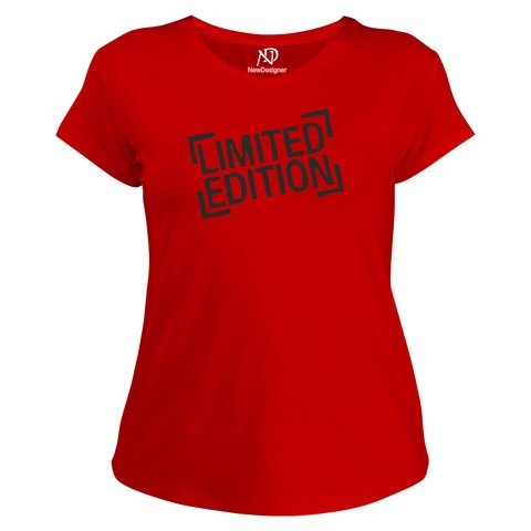 Kadın V Yaka Kırmızı Tshirt Limited Edition