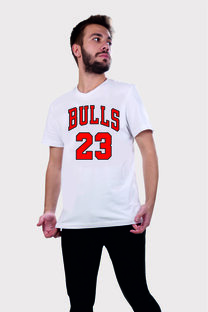 Erkek Beyaz V Yaka Chicago Bulls