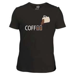 Erkek V Yaka Siyah Tshirt Coffee Pil