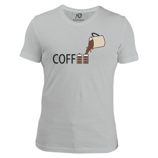 Erkek Bisiklet Yaka Gri Tshirt Coffee Pil