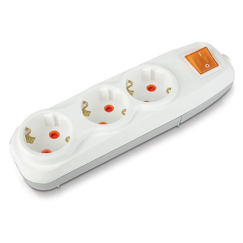 3'LÜ Çocuk Korumalı Topraklı Anahtarlı Grup Priz Kordonsuz