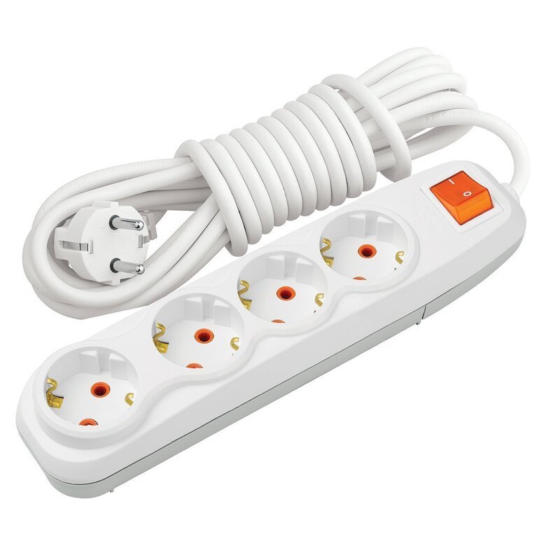 4'LÜ Topraklı Anahtarlı Grup Priz 5 m 4'LÜ Topraklı Anahtarlı Grup Priz 5 m