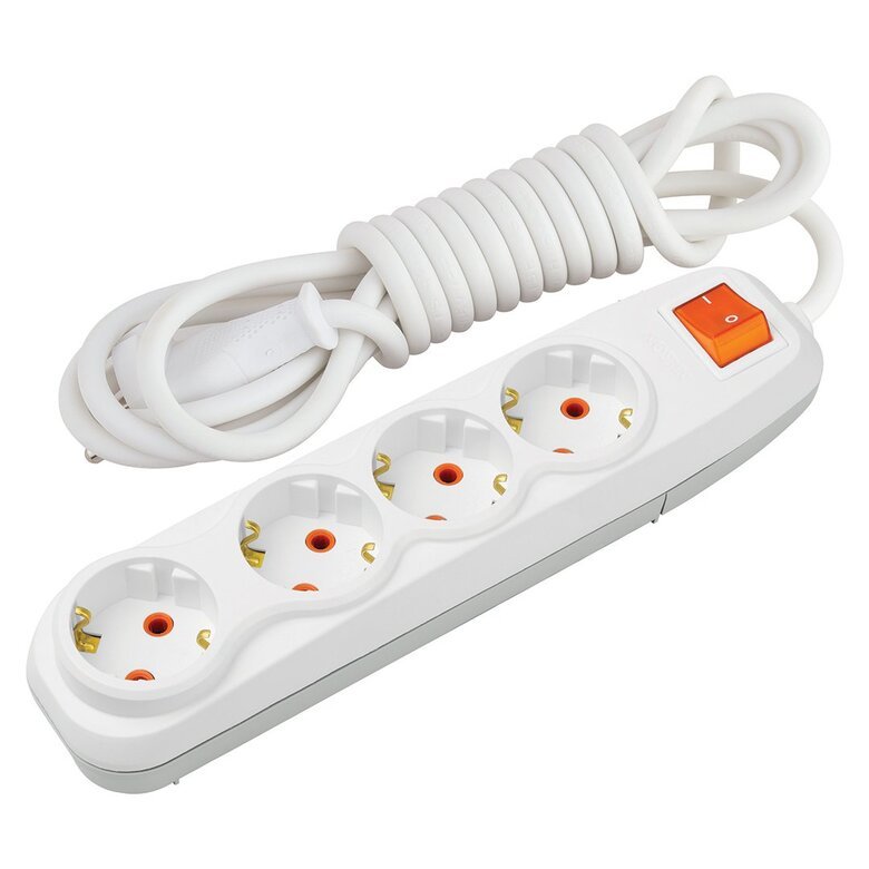 4'LÜ Topraklı Anahtarlı Grup Priz 3 m 4'LÜ Topraklı Anahtarlı Grup Priz 3 m