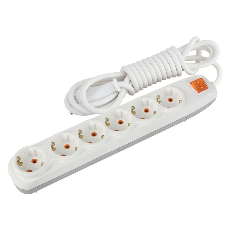 6'Lı Topraklı Anahtarlı Grup Priz 3 m 6'Lı Topraklı Anahtarlı Grup Priz 3 m