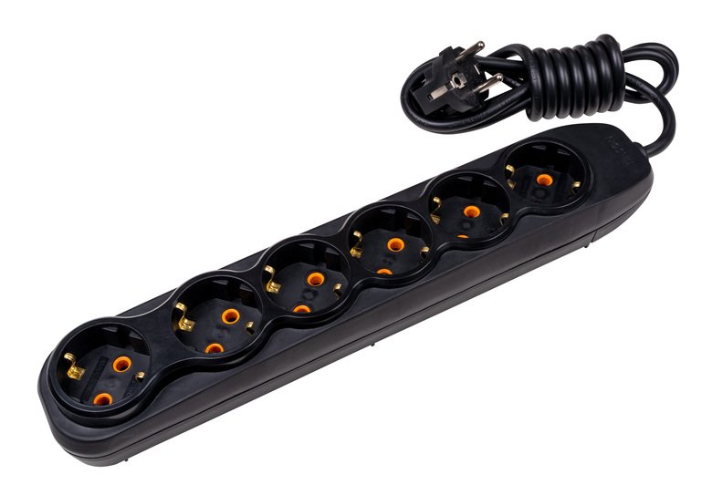 6'Lı Topraklı Grup Priz 2 m SİYAH 6'Lı Topraklı Grup Priz 2 m SİYAH