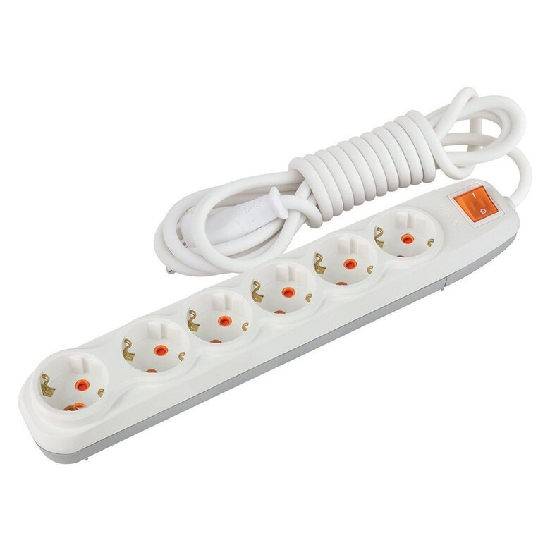 6'Lı Çocuk Korumalı Topraklı Anahtarlı Grup Priz 3 m