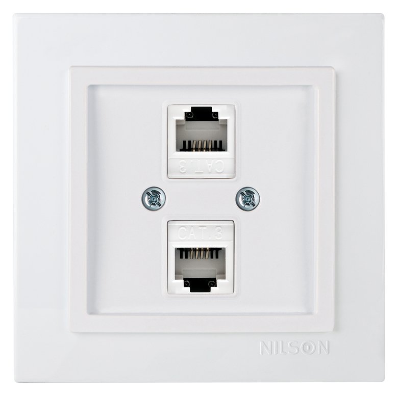 İkil Nümeris Telefon Prizi 2xCAT3 RJ45 İkil Nümeris Telefon Prizi 2xCAT3 RJ45