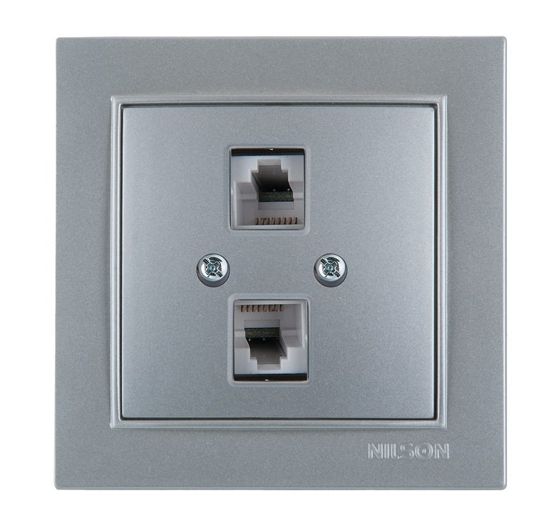 İkil Nümeris Telefon Prizi 2xCAT3 RJ45 İkil Nümeris Telefon Prizi 2xCAT3 RJ45